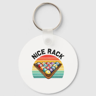 Nice Rack Funny Billiards Player Vintage Pool Bill Key Ring