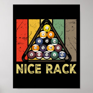 Nice Rack Funny Billiards Player Vintage Pool Bill Poster