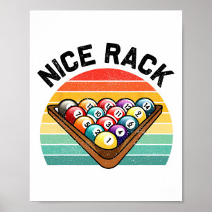 Nice Rack Funny Billiards Player Vintage Pool Bill Poster