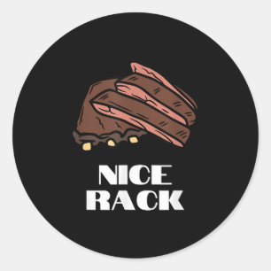 Nice Rack - Funny Ribs & Bbq Classic Round Sticker