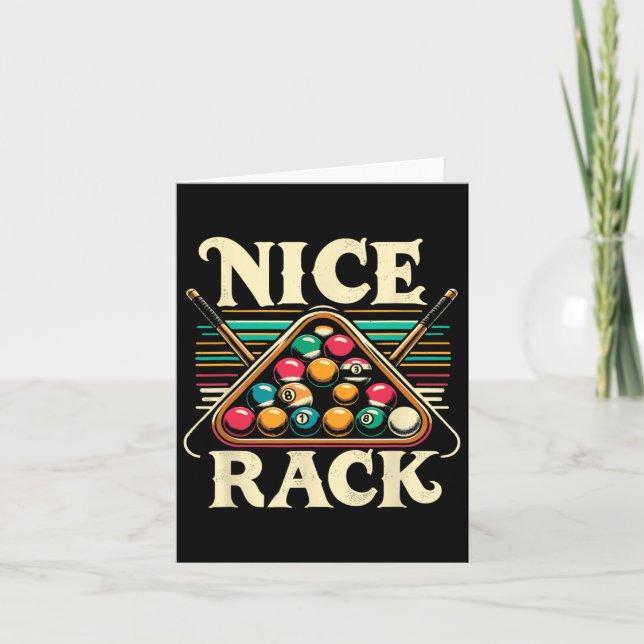 Nice Rack Pool Billiard Player Billiards Cue Sport Card (Front)