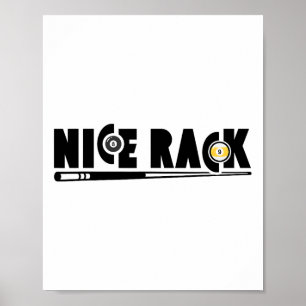Nice Rack Pool Billiards Player Funny 1 Poster