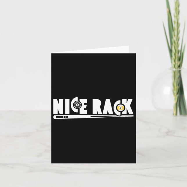 Nice Rack Pool Billiards Player Funny  Card (Front)