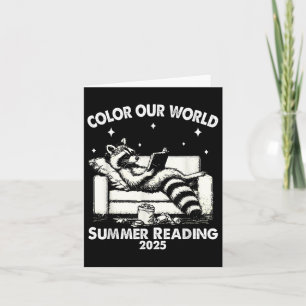 Nice Racoon Book Lover Summer Reading 2025 Card