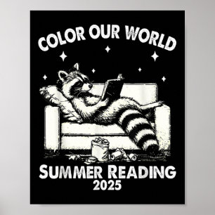 Nice Racoon Book Lover Summer Reading 2025 Poster