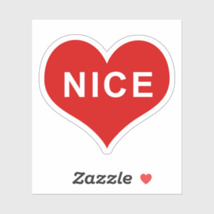 NICE Red Love Heart Vinyl Sticker