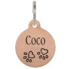 Nice Rose Gold Name w/Heart Paw Print Illustration