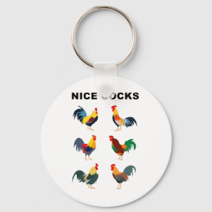 Nice S Funny Rooster Farm Chicken Key Ring