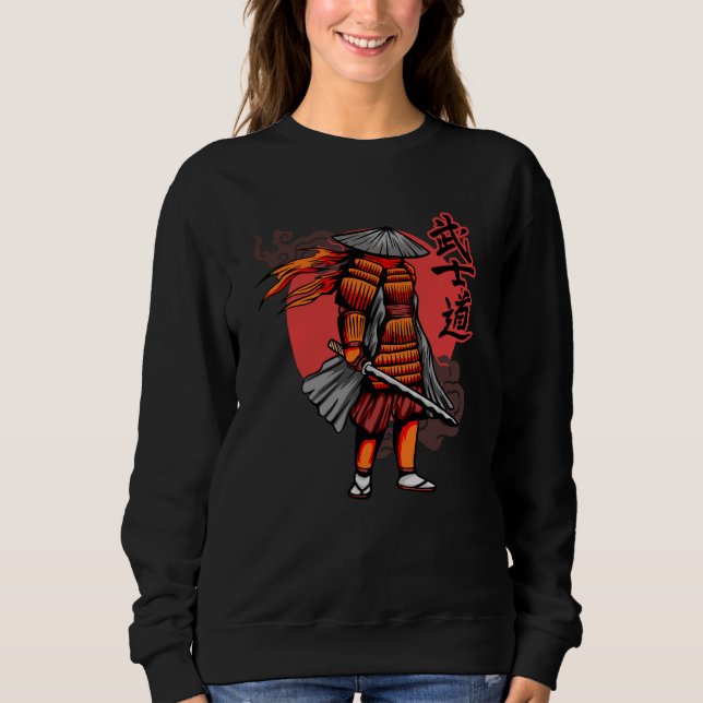 Nice Samurai Retro - Samurai Holding Katana Sweatshirt (Front)