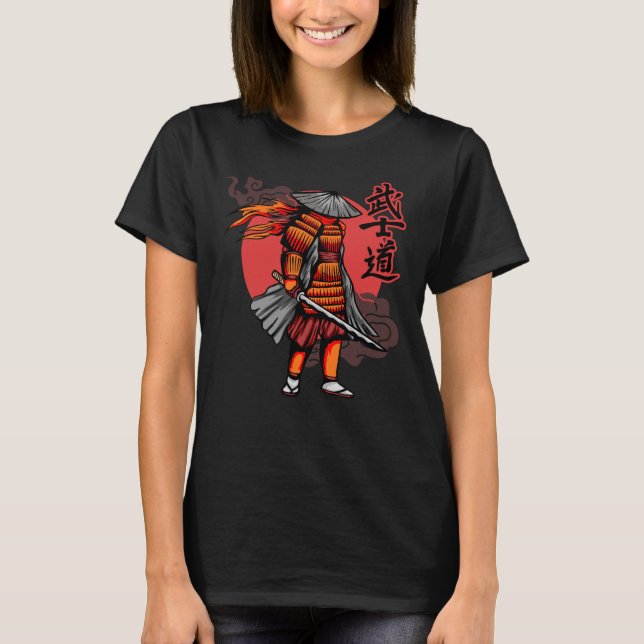 Nice Samurai Retro - Samurai Holding Katana T-Shirt (Front)