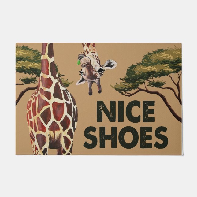  Nice Shoes Mat, Funny Giraffe Saying Welcome Doormat (Front)