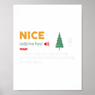 Nice Shoot Adjective Funny Disc Golf Golfer Frolfe Poster
