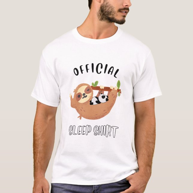 Nice sleeping panda and lazy T-Shirt (Front)
