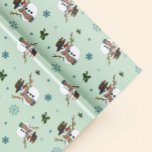 Nice snowman with snowflakes wrapping paper<br><div class="desc">Pleasure your gifts with this gift paper for winter and Christmas with snowman and snowflakes and placebo branches.</div>