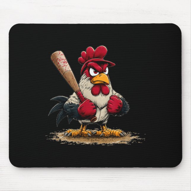 Nice Srt Rooster Look For Baseball And Bat Lovers  Mouse Pad (Front)