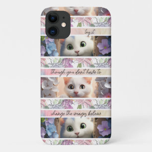 Nice Striped Replaceable Photo Cat iPhone 11 Case