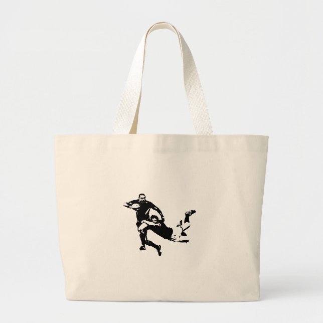 Nice tackle,Rugby Large Tote Bag (Front)