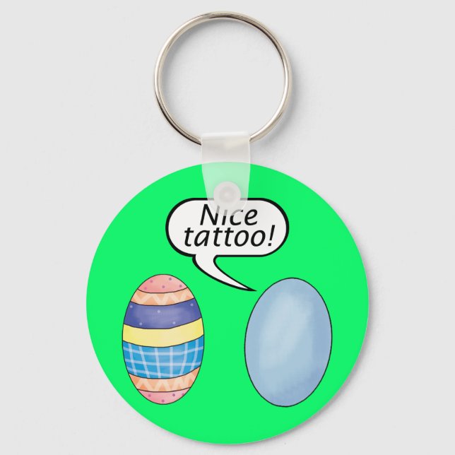 Nice Tattoo Easter Eggs Key Ring (Front)