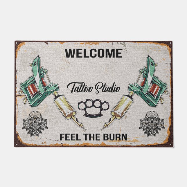 Nice Tattoo Rubber Base Doormat Tattoo Home Mat (Front)