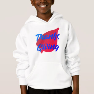 Nice Text Thanksgiving Typography on Leaf  Hoodie