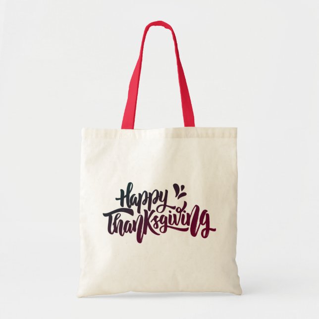 Nice Text Typography for Thanksgiving Tote Bag (Front)