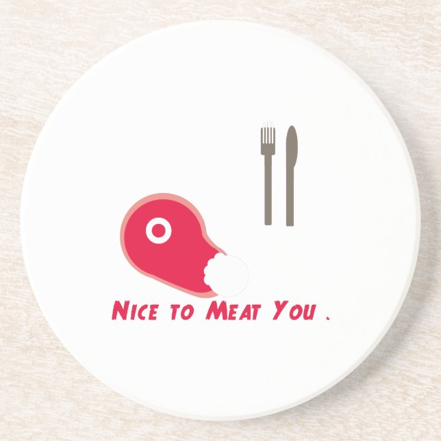 Nice To Meat You Coaster (Front)