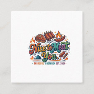 Nice to Meat You – Funny Food Pun T-Shirt Square Business Card