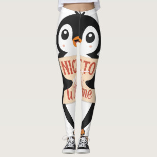 Nice to meet with me: Customisable penguin sign Leggings