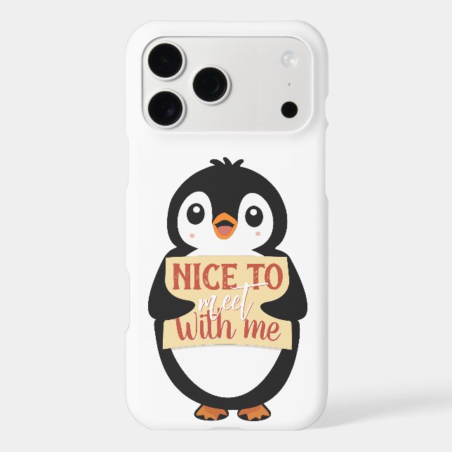 Nice to meet with me: Customizable penguin sign (Back)