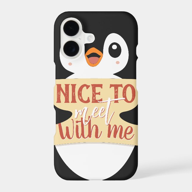 Nice to meet with me: Customizable penguin sign (Back)