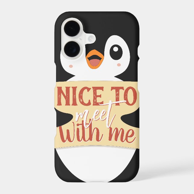Nice to meet with me: Customizable penguin sign (Back)