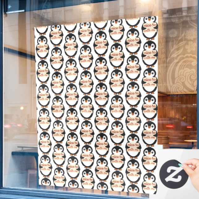 Nice to meet with me - Penguin Sign (Cafe Window)