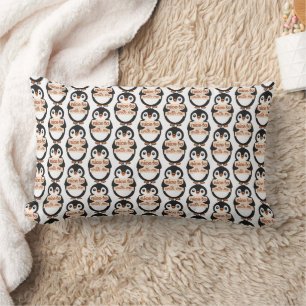 Nice to meet with me - Penguin Sign Lumbar Cushion