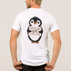Nice to meet with me: personalised penguin sign Tri-Blend shirt