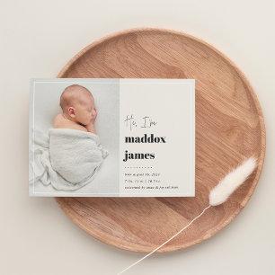 Nice to Meet You   Modern Photo Birth Announcement