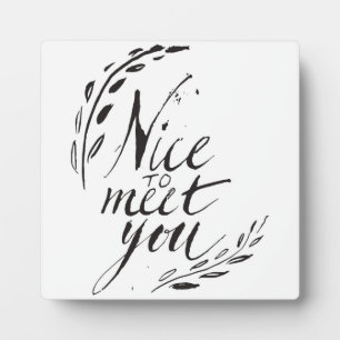 Nice To Meet You Plaque