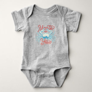 Nice To Sea You Ocean Crab Baby Bodysuit