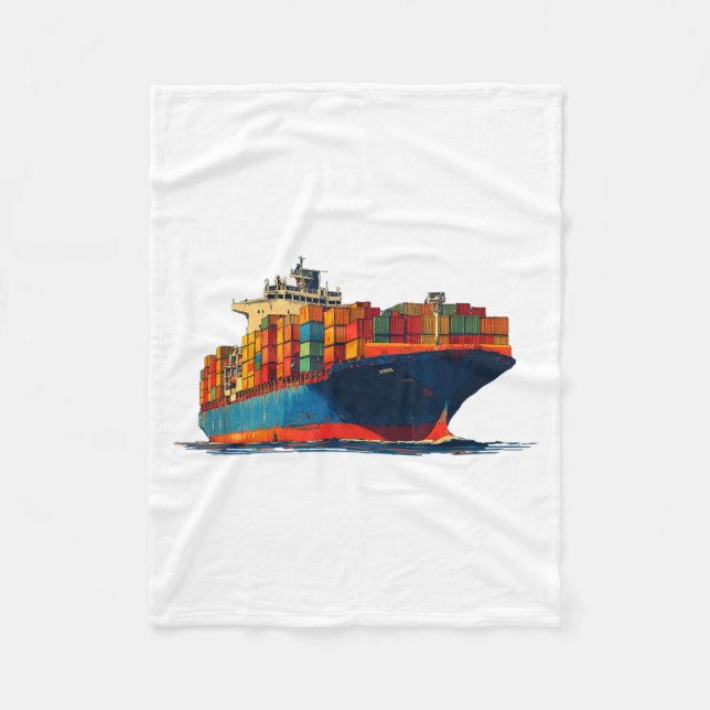 Nice Transport Ship Look for Container Lovers Fleece Blanket (Front)