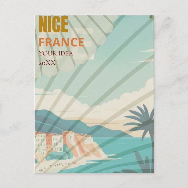 Nice Travel Print Art Nice France Travel Art Gift  Postcard (Front)