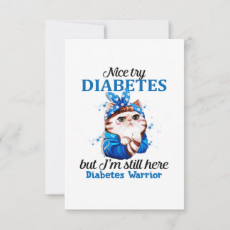 Nice try diabetes thank you card