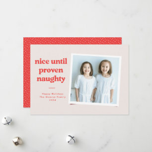 Nice until Naughty Photo Card - red