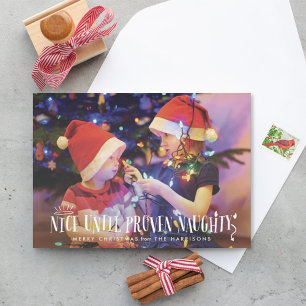Nice Until Proven Naughty Funny Holiday Card