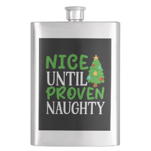 Nice Untill Naughty Christmas Design-81054 Hip Flask