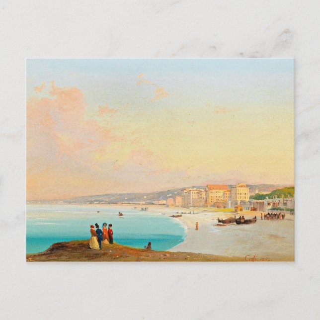Nice, View of the Beach from Quai du Midi,  Postcard (Front)