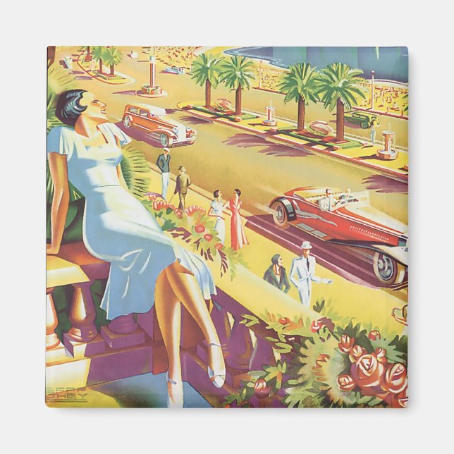 Nice Vintage Travel Poster Magnet (Front)