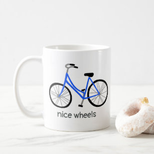 NICE WHEELS Cute Blue Bicycle CUSTOM Coffee Mug