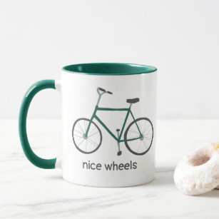 NICE WHEELS Cute Green Bicycle CUSTOM Mug