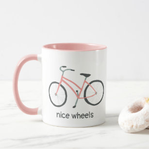 NICE WHEELS Cute Pink Bicycle CUSTOM Mug
