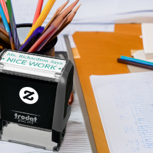 Nice Work Personalised Teachers Self-inking Stamp