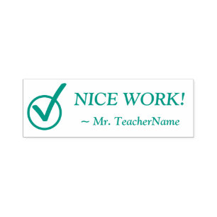 "NICE WORK!" Tutor Rubber Stamp